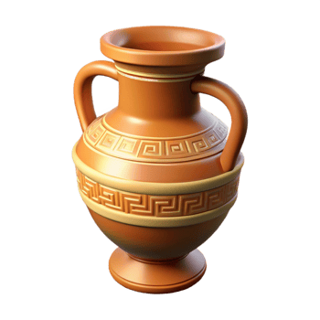elegant artistic Greek Vase Pottery Texture Side View Isolated exclusive png