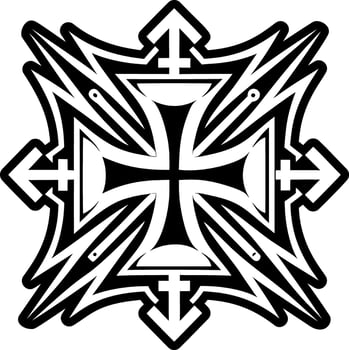 A glyph style icon of battle cross symbol vector