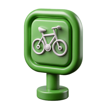 dramatic artistic Green Bike Sharing Station Sign Isolated professional png