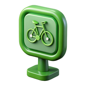 vibrant abstract Green Bike Sharing Station Sign Isolated professional png