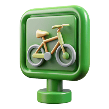 stunning contemporary Green Bike Sharing Station Sign Isolated png