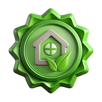 serene modern Green Building Certification Logo Cutout premium png