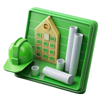 vibrant traditional Green Building Construction Materials Chart Transparent Background professional png