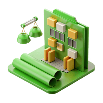beautiful classic Green Building Construction Process Chart Transparent Background detailed png