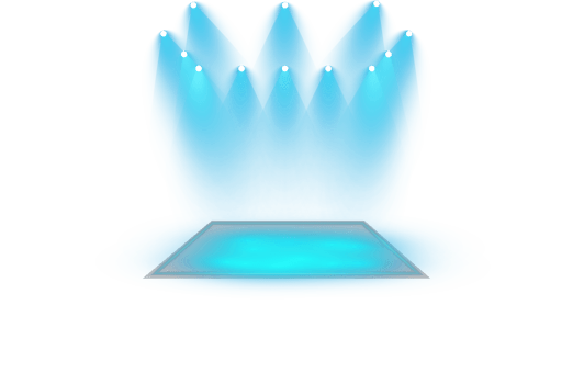Bright blue Spotlight. Scene. Stage. Podium. Light Effects. Glow light effect. Glowing lamp. . Illustration number 475 png