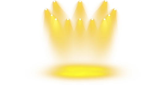 Bright Yellow or Golden Spotlight. Scene. Stage. Podium. Light Effects. Glow light effect. Glowing lamp. . Illustration number 385 png