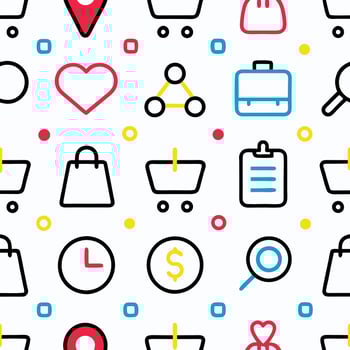 Abstract Pattern with Various Icons vector