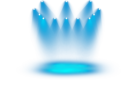 Bright blue Spotlight. Scene. Stage. Podium. Light Effects. Glow light effect. Glowing lamp. . Illustration number 466 png