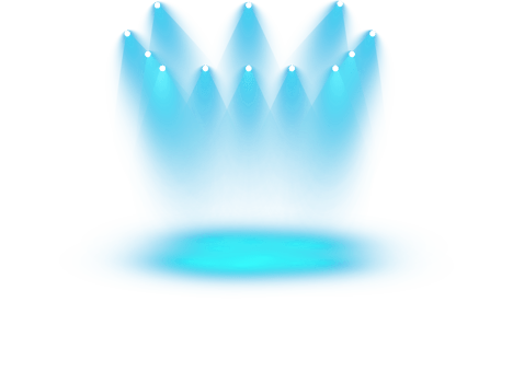 Bright blue Spotlight. Scene. Stage. Podium. Light Effects. Glow light effect. Glowing lamp. . Illustration number 465 png