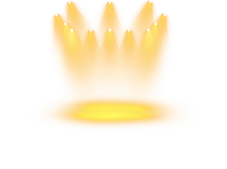 Bright Yellow or Golden Spotlight. Scene. Stage. Podium. Light Effects. Glow light effect. Glowing lamp. . Illustration number 375 png