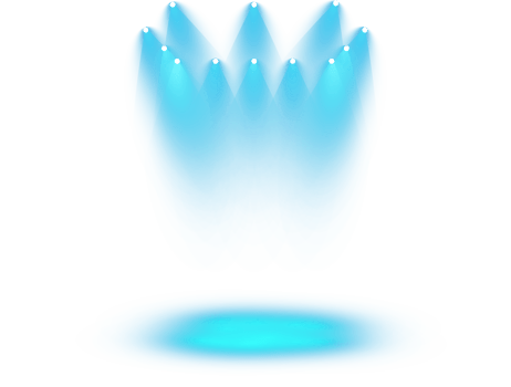 Bright blue Spotlight. Scene. Stage. Podium. Light Effects. Glow light effect. Glowing lamp. . Illustration number 462 png