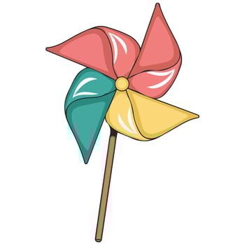 Printable Coloring Book for Kids with Windmill and Stickers vector
