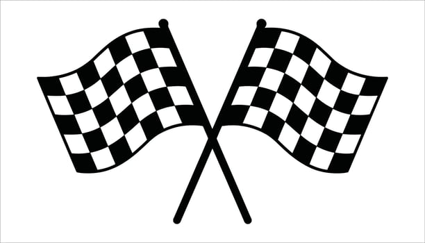 Checkered Racing Flag. Black and White Finish Line Flags for Motorsport, Race Events, and Speed Icons vector