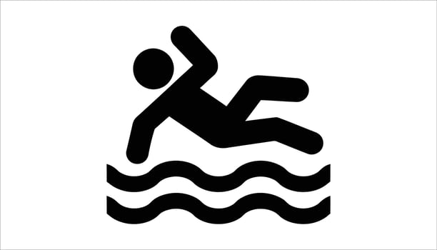 Swimming Icon. Swimmer Silhouette. Water Sports Symbol vector