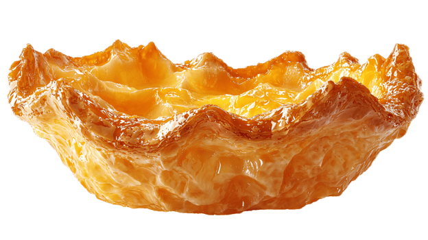 Delicious Golden Pastry Shell with Crisp Edges and Smooth Filling Close-Up View png