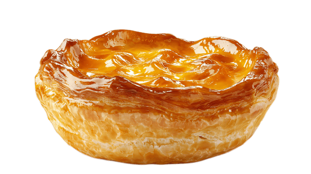 Golden Brown Pastry Tart With Cream Filling png