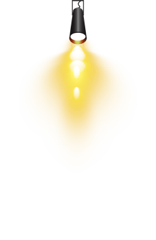 Bright Yellow or Golden Spotlight. Scene. Stage. Podium. Light Effects. Glow light effect. Glowing lamp. . Illustration number 340 png