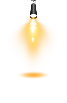 Bright Yellow or Golden Spotlight. Scene. Stage. Podium. Light Effects. Glow light effect. Glowing lamp. . Illustration number 339 png