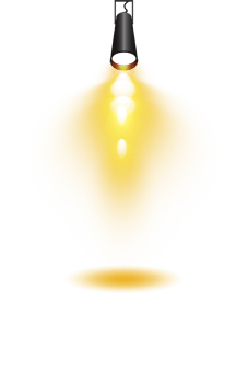 Bright Yellow or Golden Spotlight. Scene. Stage. Podium. Light Effects. Glow light effect. Glowing lamp. . Illustration number 338 png