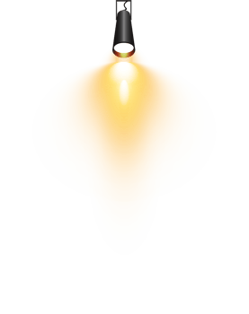 Bright Yellow or Golden Spotlight. Scene. Stage. Podium. Light Effects. Glow light effect. Glowing lamp. . Illustration number 334 png