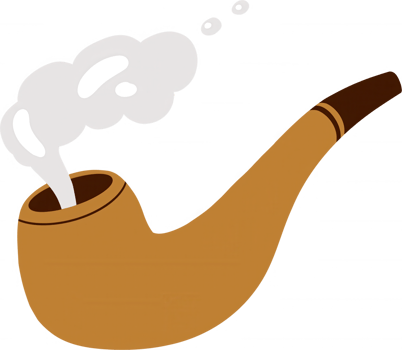A vintage smoking pipe emitting smoke in a relaxed atmosphere. png