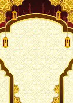 magnificent Islamic gold orange background vector