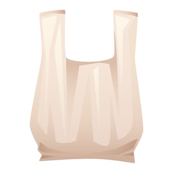 Empty plastic, disposable bag for garbage or shopping. Used and new polyethylene bags, cellophane bag. Plastic trash, recycling, reuse, ecology. illustration, isolated on white background. vector