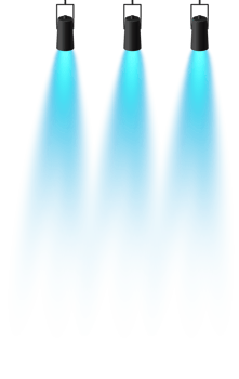 Bright blue Spotlight. Scene. Stage. Podium. Light Effects. Glow light effect. Glowing lamp. . Illustration number 234 png