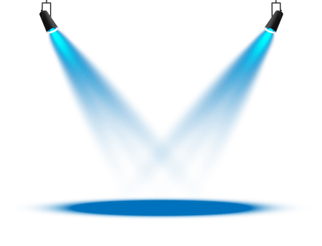Bright blue Spotlight. Scene. Stage. Podium. Light Effects. Glow light effect. Glowing lamp. . Illustration number 221 png