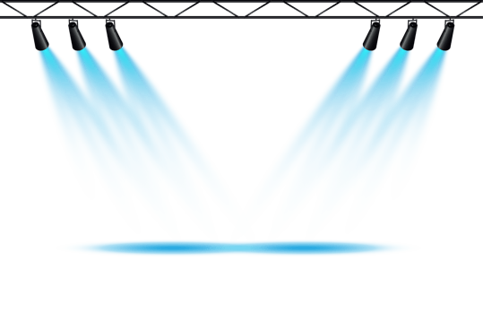 Bright blue Spotlight. Scene. Stage. Podium. Light Effects. Glow light effect. Glowing lamp. . Illustration number 213 png