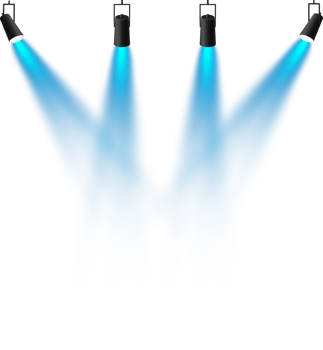 Bright blue Spotlight. Scene. Stage. Podium. Light Effects. Glow light effect. Glowing lamp. . Illustration number 211 png