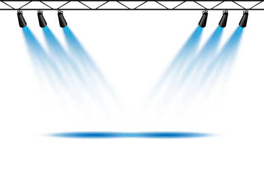 Bright blue Spotlight. Scene. Stage. Podium. Light Effects. Glow light effect. Glowing lamp. . Illustration number 209 png