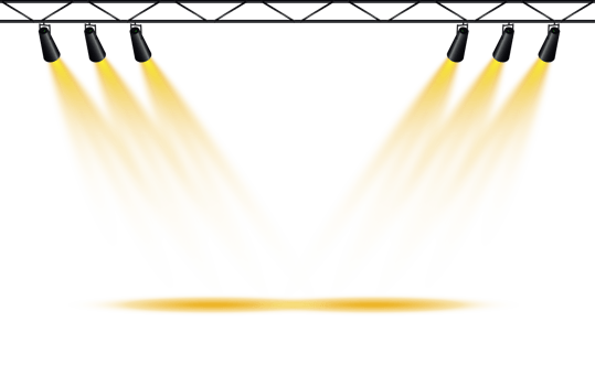 Bright Yellow or Golden Spotlight. Scene. Stage. Podium. Light Effects. Glow light effect. Glowing lamp. . Illustration number 215 png