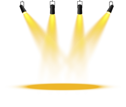 Bright Yellow or Golden Spotlight. Scene. Stage. Podium. Light Effects. Glow light effect. Glowing lamp. . Illustration number 205 png