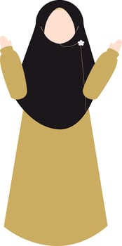 Illustration of a Muslim teacher teaching in class vector