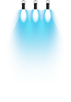 Bright blue Spotlight. Scene. Stage. Podium. Light Effects. Glow light effect. Glowing lamp. . Illustration number 108 png