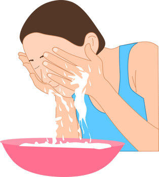 Woman washing face illustration png