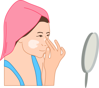 Woman applying facial cream illustration png
