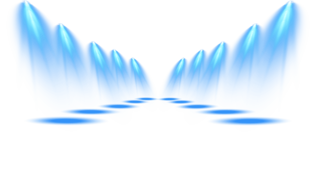 Bright blue Spotlight. Scene. Stage. Podium. Light Effects. Glow light effect. Glowing lamp. . Illustration number 94 png