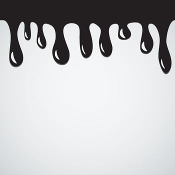 Black engine oil fluid dripping Melting droplets Flowing liquid isolated on white background template design vector