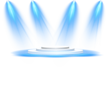 Bright blue Spotlight. Scene. Stage. Podium. Light Effects. Glow light effect. Glowing lamp. . Illustration number 78 png