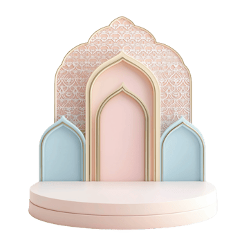 Decorative pastel colored geometric podium for events and presentations png