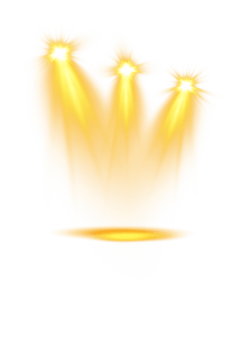 Bright Yellow or Golden Spotlight. Scene. Stage. Podium. Light Effects. Glow light effect. Glowing lamp. . Illustration number 58 png