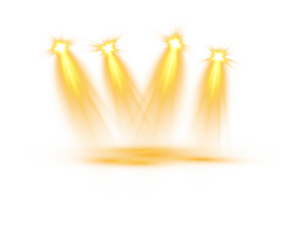 Bright Yellow or Golden Spotlight. Scene. Stage. Podium. Light Effects. Glow light effect. Glowing lamp. . Illustration number 54 png