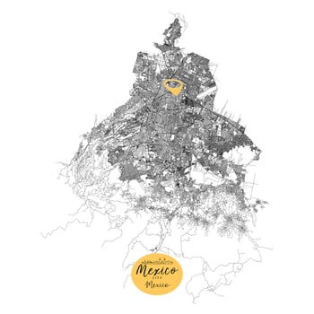 Mexico City capital city of Mexico,Urban Streets Roads Map with city center location pin, illustration element image vector