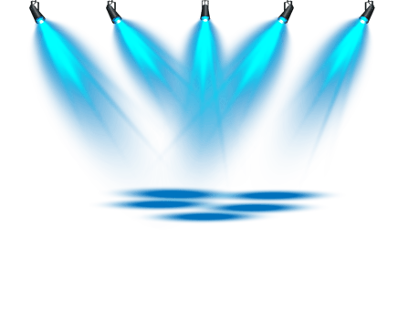 Bright blue Spotlight. Scene. Stage. Podium. Light Effects. Glow light effect. Glowing lamp. . Illustration number 58 png