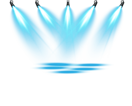 Bright blue Spotlight. Scene. Stage. Podium. Light Effects. Glow light effect. Glowing lamp. . Illustration number 56 png
