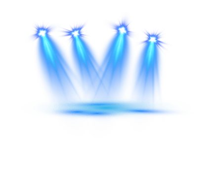 Bright blue Spotlight. Scene. Stage. Podium. Light Effects. Glow light effect. Glowing lamp. . Illustration number 32 png