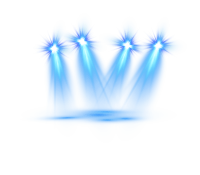 Bright blue Spotlight. Scene. Stage. Podium. Light Effects. Glow light effect. Glowing lamp. . Illustration number 31 png
