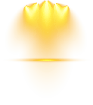 Bright Yellow or Golden Spotlight. Scene. Stage. Podium. Light Effects. Glow light effect. Glowing lamp. . Illustration number 21 png